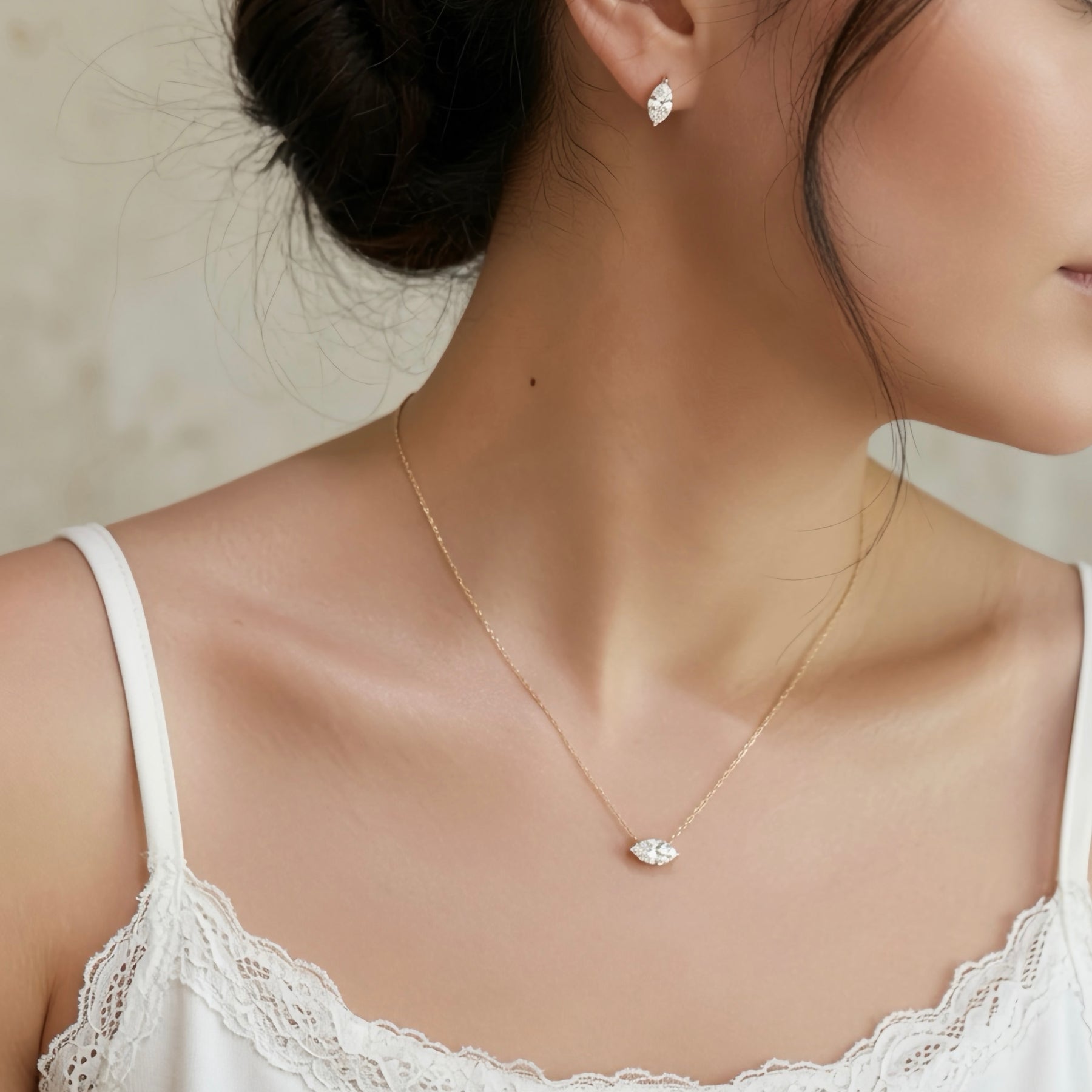 Marquise Lab-grown Diamond Necklace
